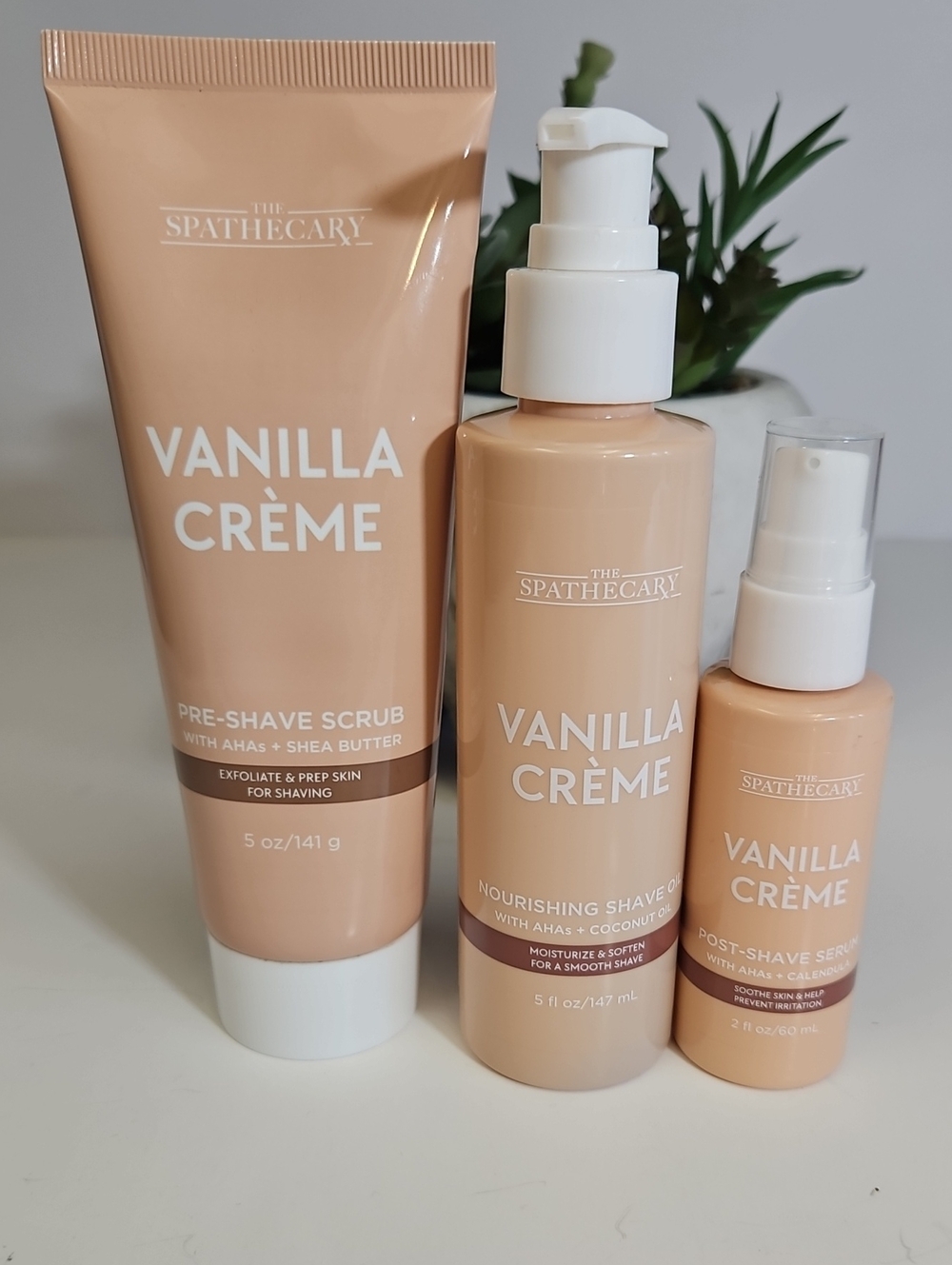 THE SPATHECARY VANILLA CREAM SHAVE 3-PIECE SET